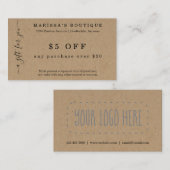 Kraft紙のビジネスクーポンカード 名刺 (正面/裏面)
