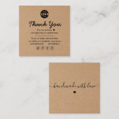 Kraft紙カスタムロゴありがとうご協力 スクエア名刺 (正面/裏面)