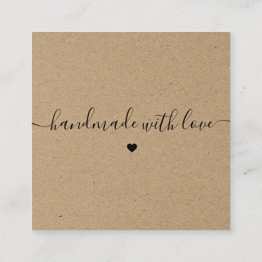 Kraft紙カスタムロゴありがとうご協力 スクエア名刺 (裏面)