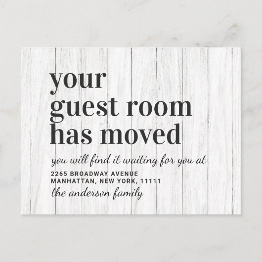 Kraft紙モダン新しいアドレスの移動告知 ポストカード (正面)