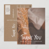 Kraft紙素朴の写真に結婚感謝 ポストカード (正面/裏面)