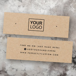 Kraft紙追加ロゴのスタッドイヤリングディスプレイカード