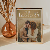 Kraft素朴の結婚フォトテーブル番号 招待状