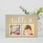 Kraft素朴の結婚フォトテーブル番号 招待状 (スタンド正面)