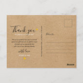 Kraft素朴の結婚写真ありがとう ポストカード (裏面)