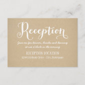 Kraft素朴の結婚白いスクリプト披露宴 エンクロージャーカード (正面)