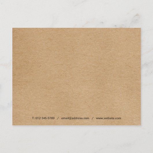 Kraft素朴シンプルスクリプトビジネス ポストカード (裏面)