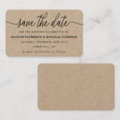 Kraft素朴シンプルスクリプト日付の保存 名刺 (正面/裏面)