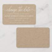 Kraft素朴シンプルスクリプト日付の変更 名刺 (正面/裏面)