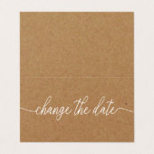 Kraft素朴シンプルスクリプト日付カードの変更 名刺 (外部フラット)
