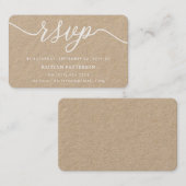 Kraft素朴シンプルスクリプトRSVP 名刺 (正面/裏面)