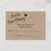 Kraft素朴スクリプトはゲームカードの数を推測 名刺 (正面)