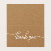 Kraft素朴スクリプト、ロゴ/写真サンキューカード 名刺 (外部フラット)