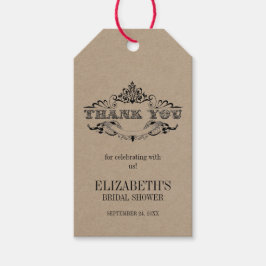 Kraft素朴ヴィンテージフレームブライダルシャワーありがとう ギフトタグ