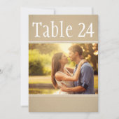 Kraft素朴紙の結婚フォトテーブル番号 招待状 (正面)