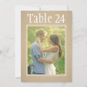 Kraft素朴紙の結婚フォトテーブル番号 招待状 (正面)