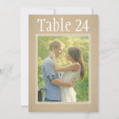 Kraft素朴紙の結婚フォトテーブル番号 招待状 (裏面)