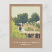 Kraft素朴紙愛とスクリプ感謝していト写真 ポストカード (正面)