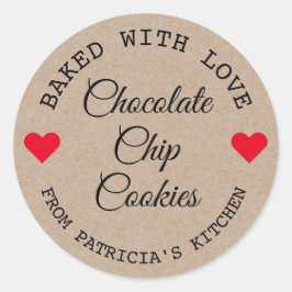 Kraft素朴紙焼いたWith Love Choco Cookie ラウンドシール
