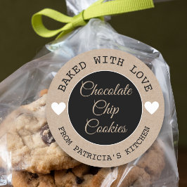 Kraft素朴紙焼いたWith Love Choco Cookie ラウンドシール