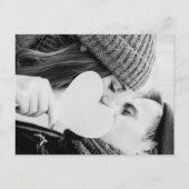 Kraft素朴署名スクリプト写真結婚の インビテーションポストカード (裏面)