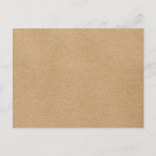 Kraft素朴署名結婚式の日付カードを保存 ポストカード (裏面)