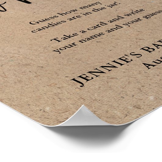 Kraft素朴 Scriptゲームの表示数を推測 ポスター (角)