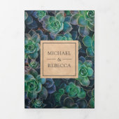 Kraft素朴 Succulentsフォトコラージュ結婚ズ 三つ折り招待状 (カバー)