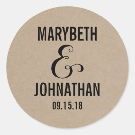 Kraft素朴 We Do Script 結婚's Sticker ラウンドシール