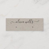 Kraft署名スクリプトスタッドイヤリングディスプレイミニ スキニー名刺 (正面)