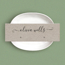 Kraft署名スクリプトスタッドイヤリングディスプレイミニ スキニー名刺