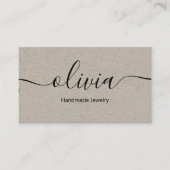 Kraft署名スクリプトタイポグラフィ名刺 名刺 (正面)