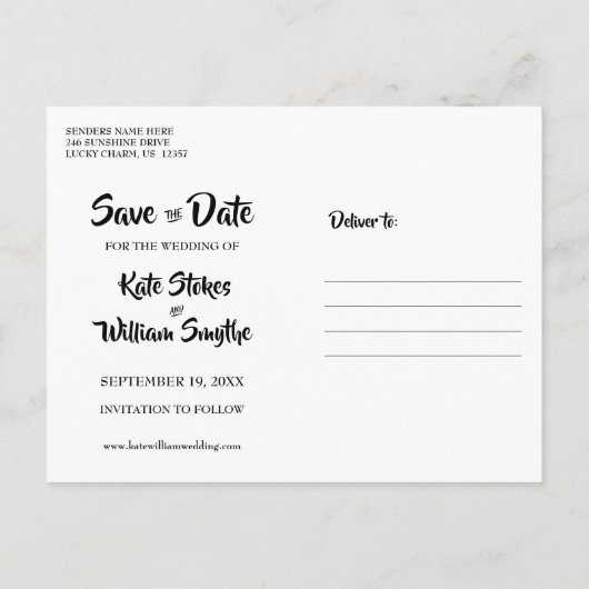 Kraft金ゴールド素朴ハートカレンダー日付の保存 案内ポストカード (裏面)