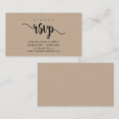 Kraft、モダンブラックフォント、RSVP応答 エンクロージャーカード (正面/裏面)