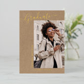 Kraft 1モダン写真ミニマルグラード発表 箔招待状 (立ち正面)