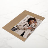 Kraft 1モダン写真ミニマルグラード発表 箔招待状 (回転した状態)