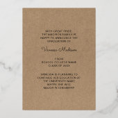 Kraft 1モダン写真ミニマルグラード発表 箔招待状 (裏面)