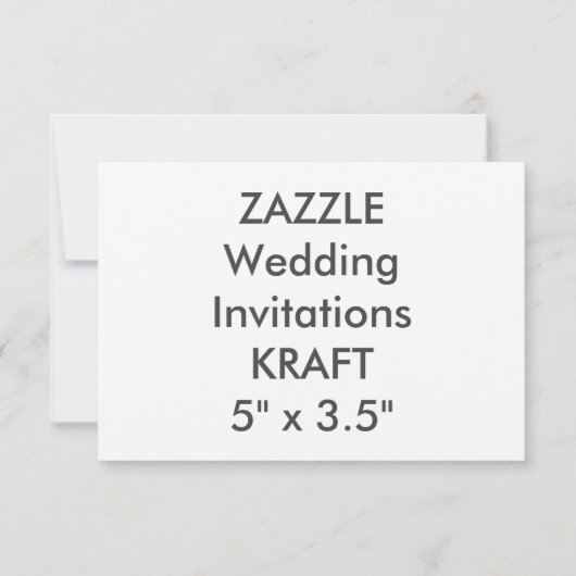 KRAFT 100lb 5インチx 3.5インチ結婚式招待状 招待状 (正面)