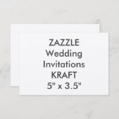KRAFT 100lb 5インチx 3.5インチ結婚式招待状 招待状 (正面/裏面)