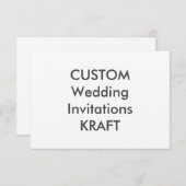 KRAFT 100lb 5インチx 3.5インチ結婚式招待状 招待状 (正面/裏面)