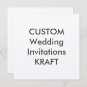 KRAFT 100lb 5.25インチ正方結婚式招待状 招待状 (正面/裏面)