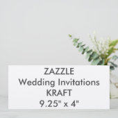 KRAFT 100lb 9.25インチx 4インチ結婚式招待状 招待状 (スタンド正面)
