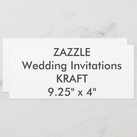 KRAFT 100lb 9.25インチx 4インチ結婚式招待状 招待状 (正面/裏面)