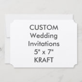 KRAFT 7" x 5インチチケット結婚式招待状 招待状 (正面)