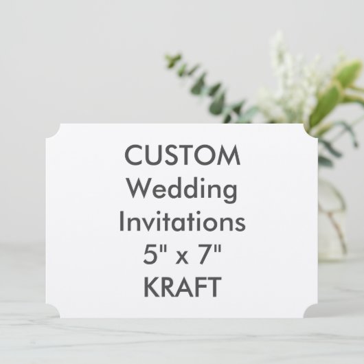 KRAFT 7" x 5インチチケット結婚式招待状 招待状 (スタンド正面)