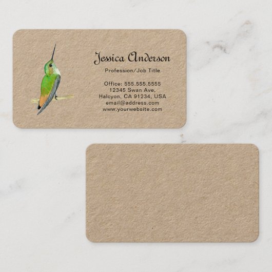 Kraft Allen's Hummingbirds Business Card 名刺 (正面/裏面)