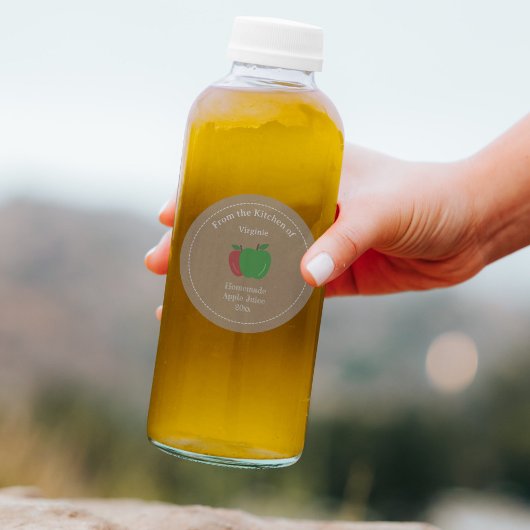 Kraft & Apple 素朴 Juiceラベル ラウンドシール