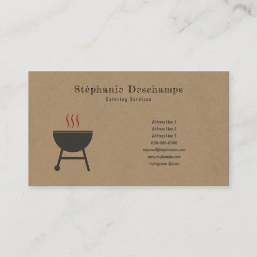 Kraft & BBQ素朴名刺 名刺 (正面)