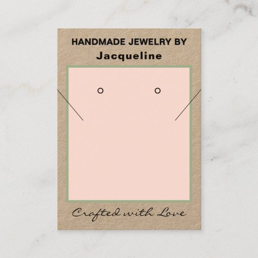 Kraft Blush Necklace Earrings Logo Website QR Code 名刺 (正面)