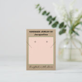 Kraft Blush Necklace Earrings Logo Website QR Code 名刺 (スタンド正面)